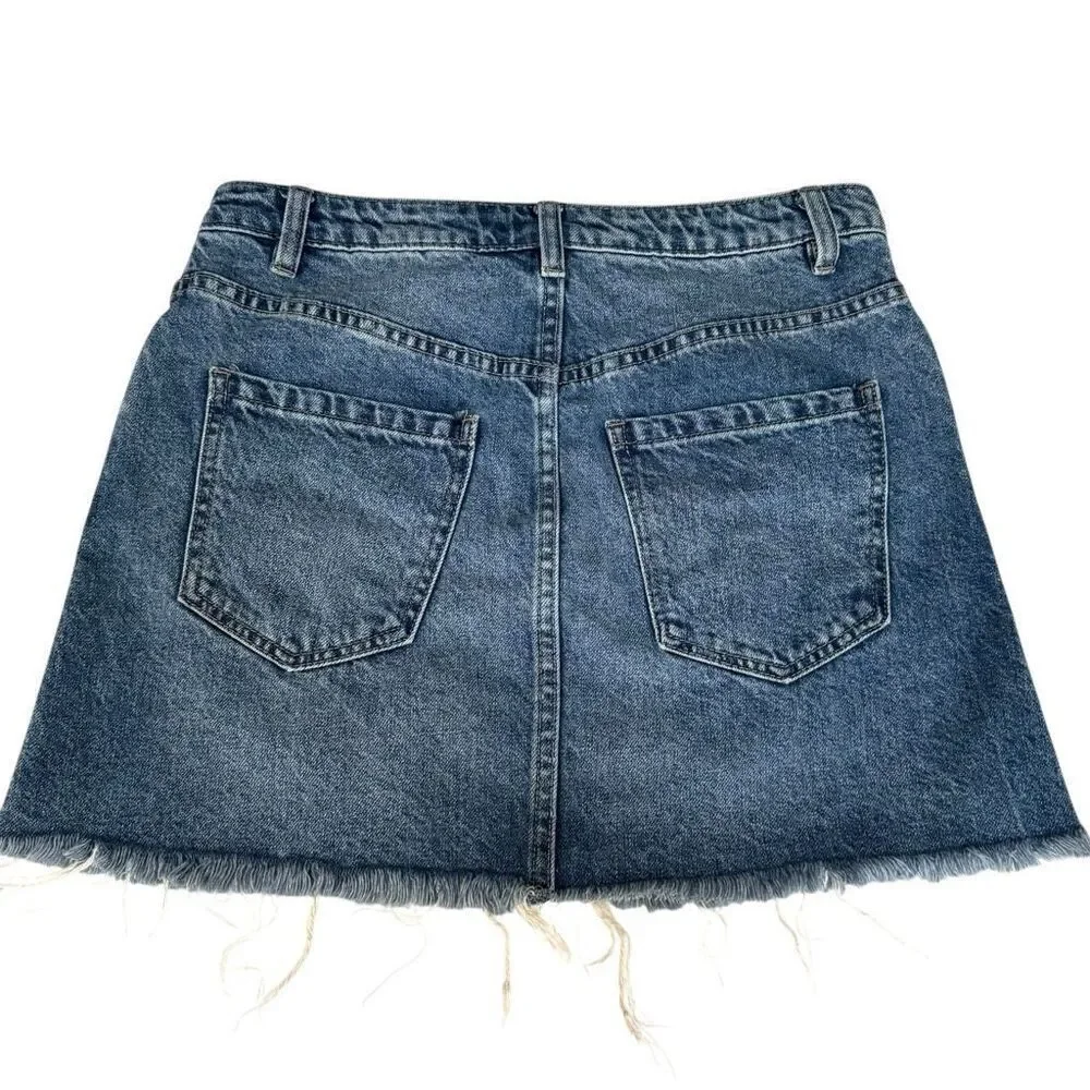 Free People We the Free Zip it Up denim Mini Skirt size 28